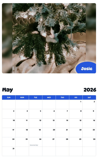 2026 - 2027 Josie - Pawidols Pet Calendar
