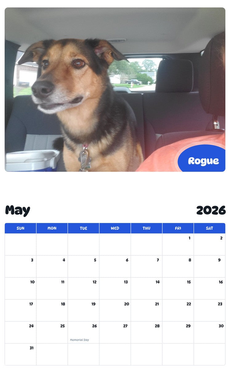 2026 - 2027 Rogue - Pawidols Pet Calendar