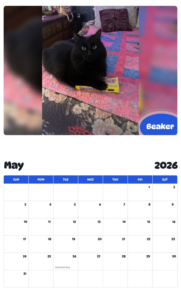 2026 - 2027 Beaker - Pawidols Pet Calendar