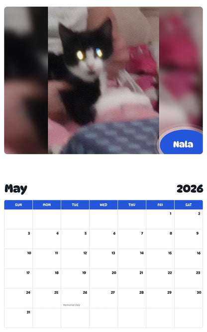 2026 - 2027 Nala - Pawidols Pet Calendar