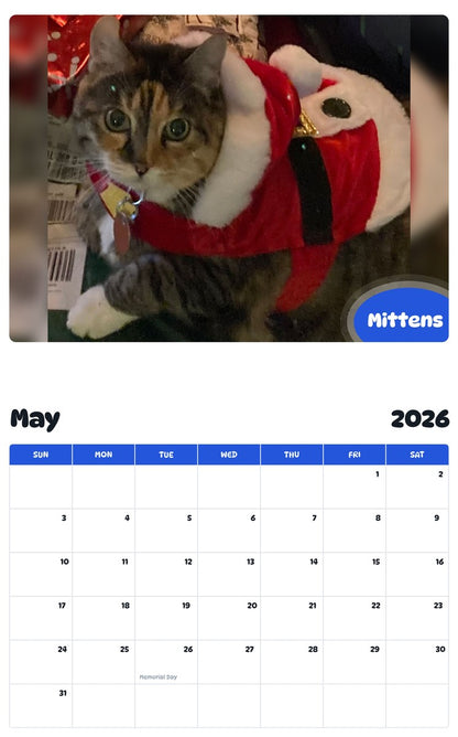 2026 - 2027 Mittens - Pawidols Pet Calendar