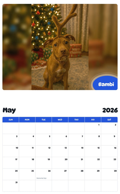 2026 - 2027 Bambi - Pawidols Pet Calendar
