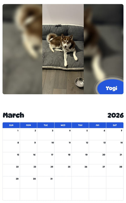 November 2025 - October 2026 Yogi - Pawidols Pet Calendar