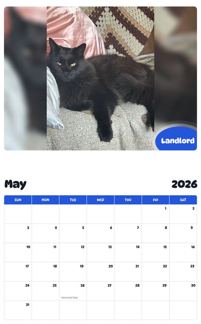 2026 - 2027 Landlord - Pawidols Pet Calendar