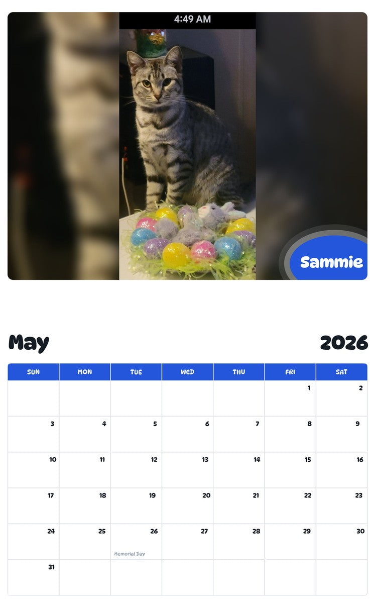 2026 - 2027 Sammie - Pawidols Pet Calendar