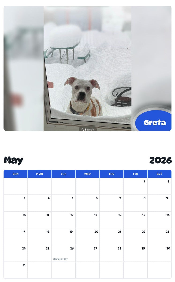 2026 - 2027 Greta - Pawidols Pet Calendar