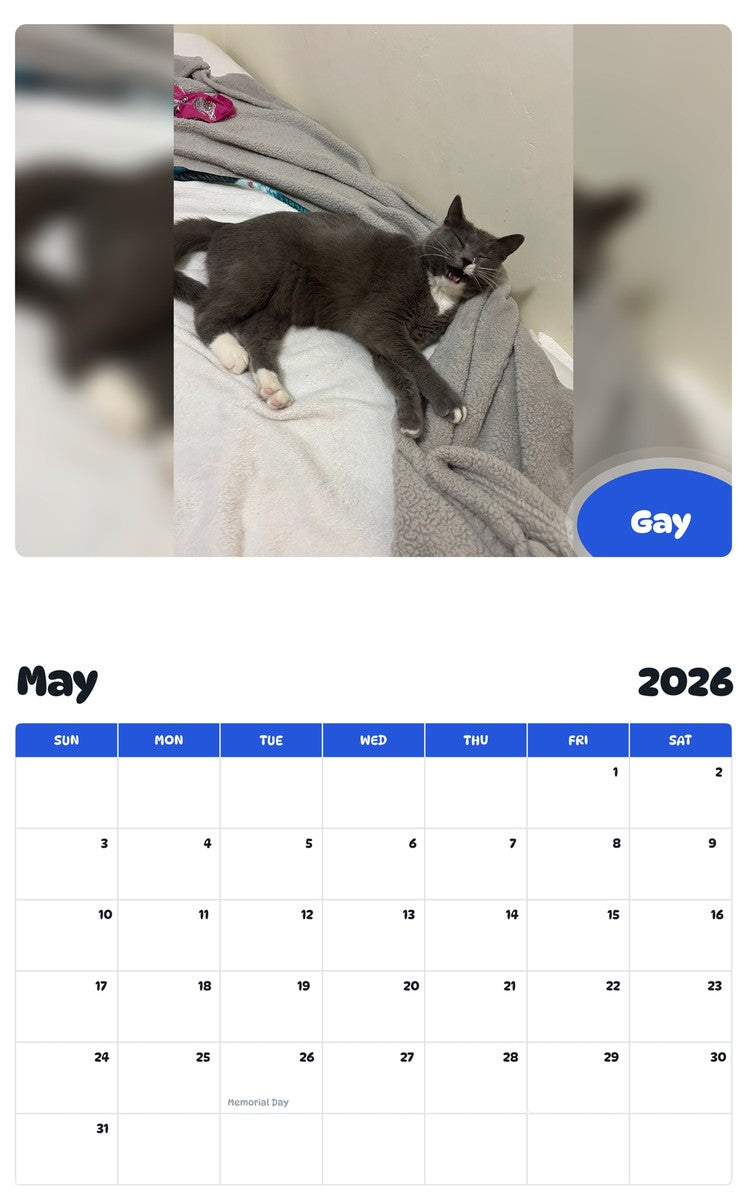 2026 - 2027 Gay - Pawidols Pet Calendar