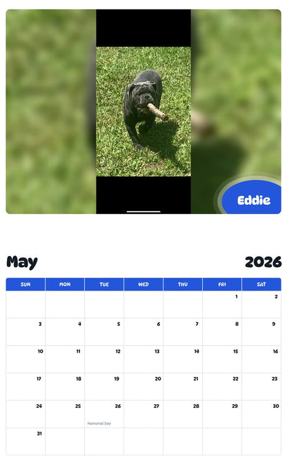 2026 - 2027 Eddie - Pawidols Pet Calendar