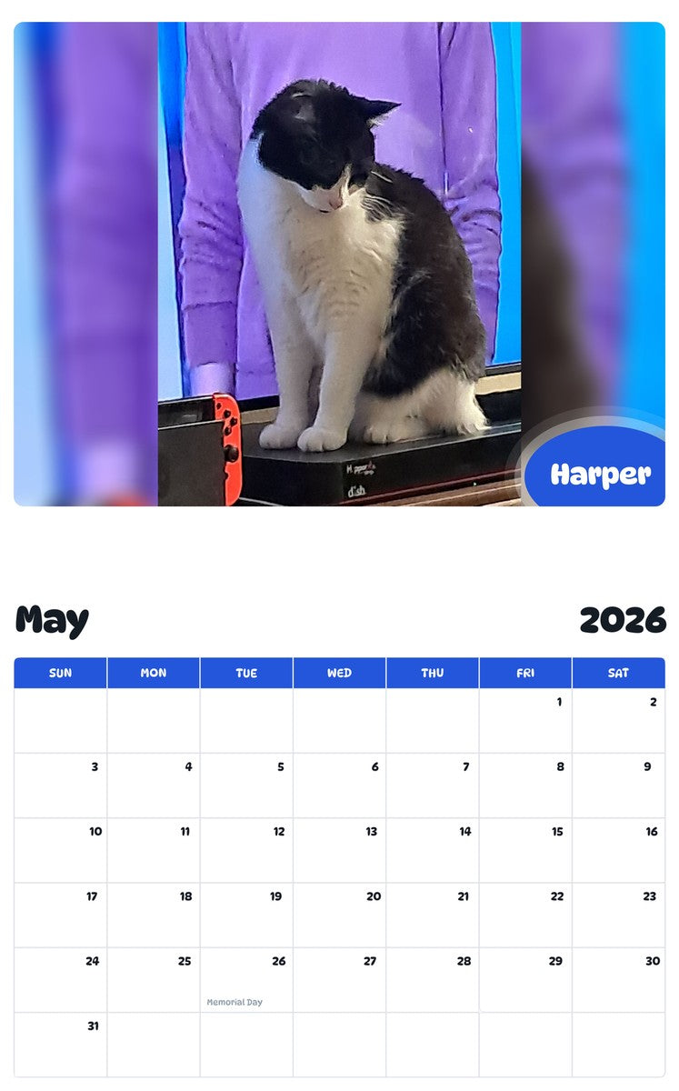 2026 - 2027 Harper - Pawidols Pet Calendar