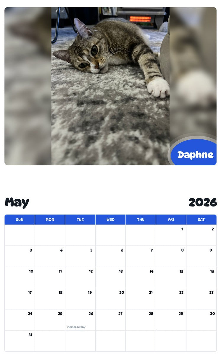 2026 - 2027 Daphne - Pawidols Pet Calendar