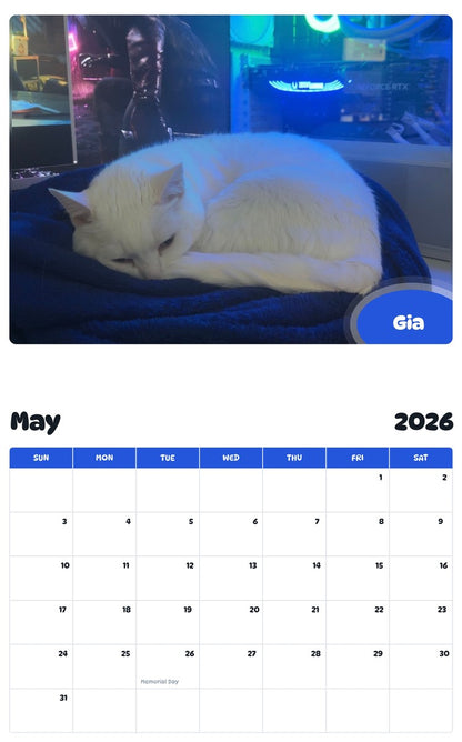 2026 - 2027 Gia - Pawidols Pet Calendar