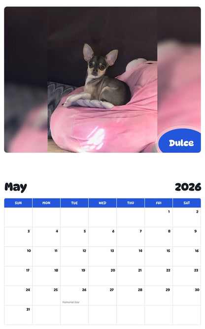 2026 - 2027 Dulce - Pawidols Pet Calendar