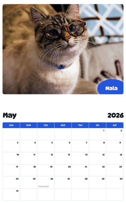 2026 - 2027 Nala - Pawidols Pet Calendar
