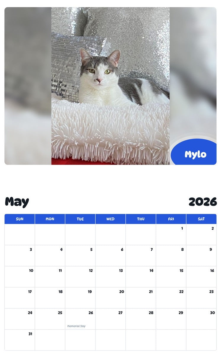 2026 - 2027 Mylo - Pawidols Pet Calendar