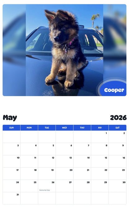 2026 - 2027 Cooper - Pawidols Pet Calendar