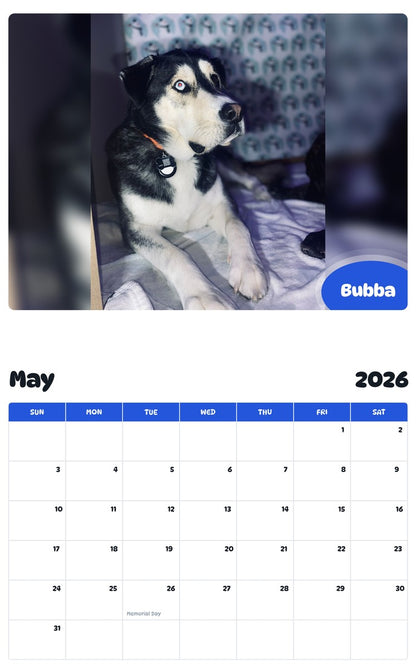 2026 - 2027 Bubba - Pawidols Pet Calendar