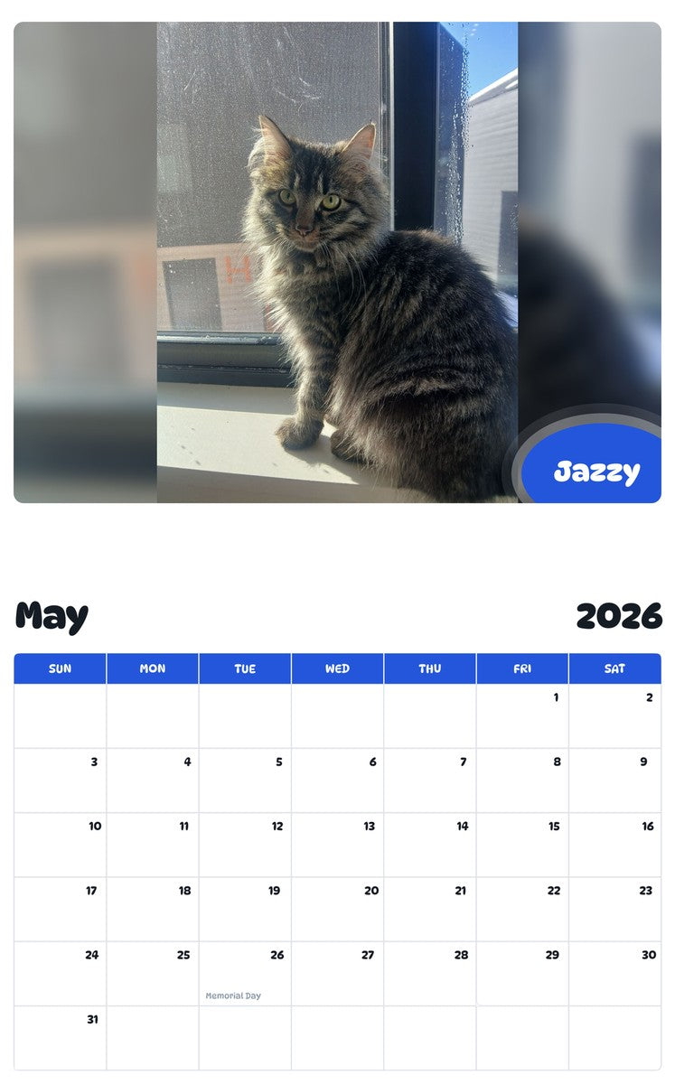 2026 - 2027 Jazzy - Pawidols Pet Calendar