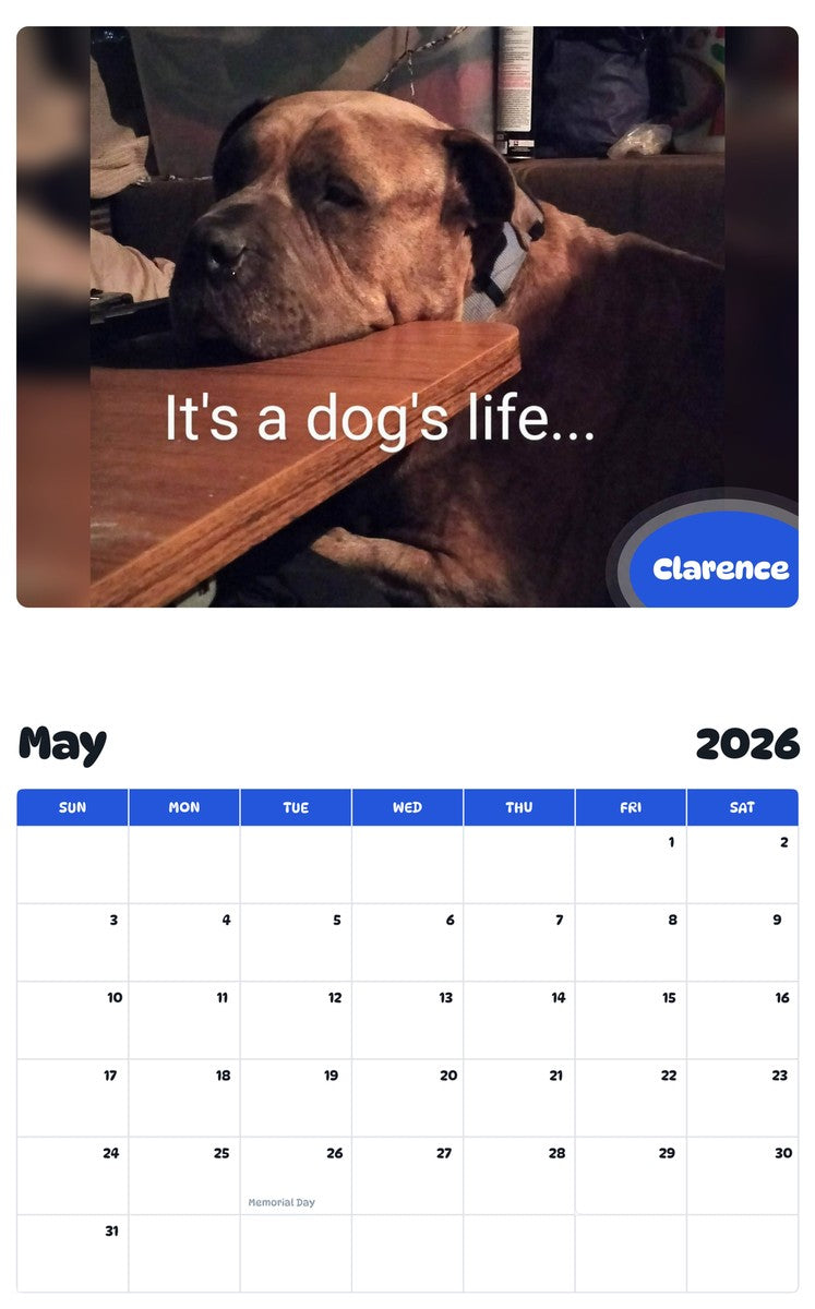 2026 - 2027 Clarence - Pawidols Pet Calendar