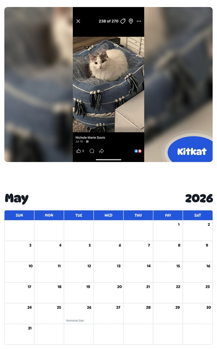 2026 - 2027 Kitkat - Pawidols Pet Calendar