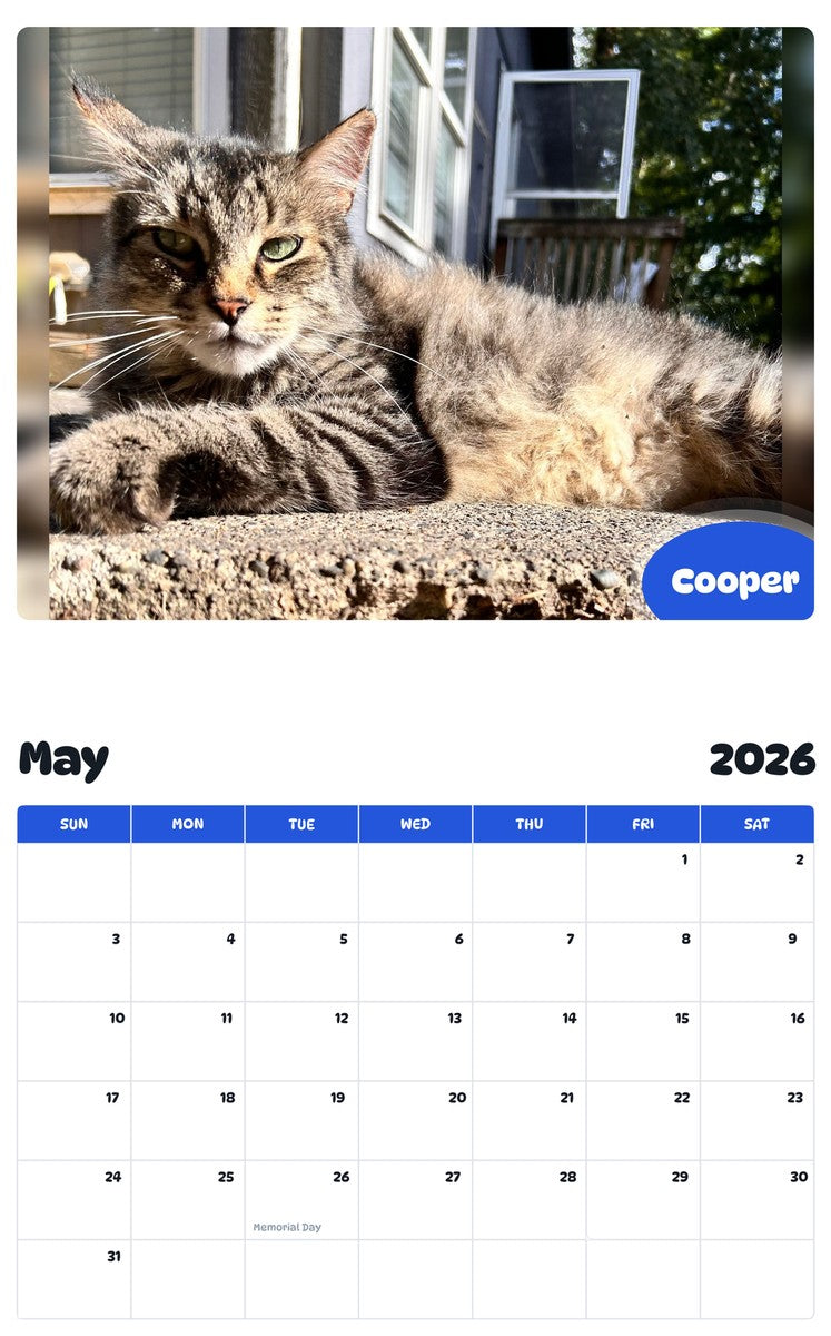 2026 - 2027 Cooper - Pawidols Pet Calendar