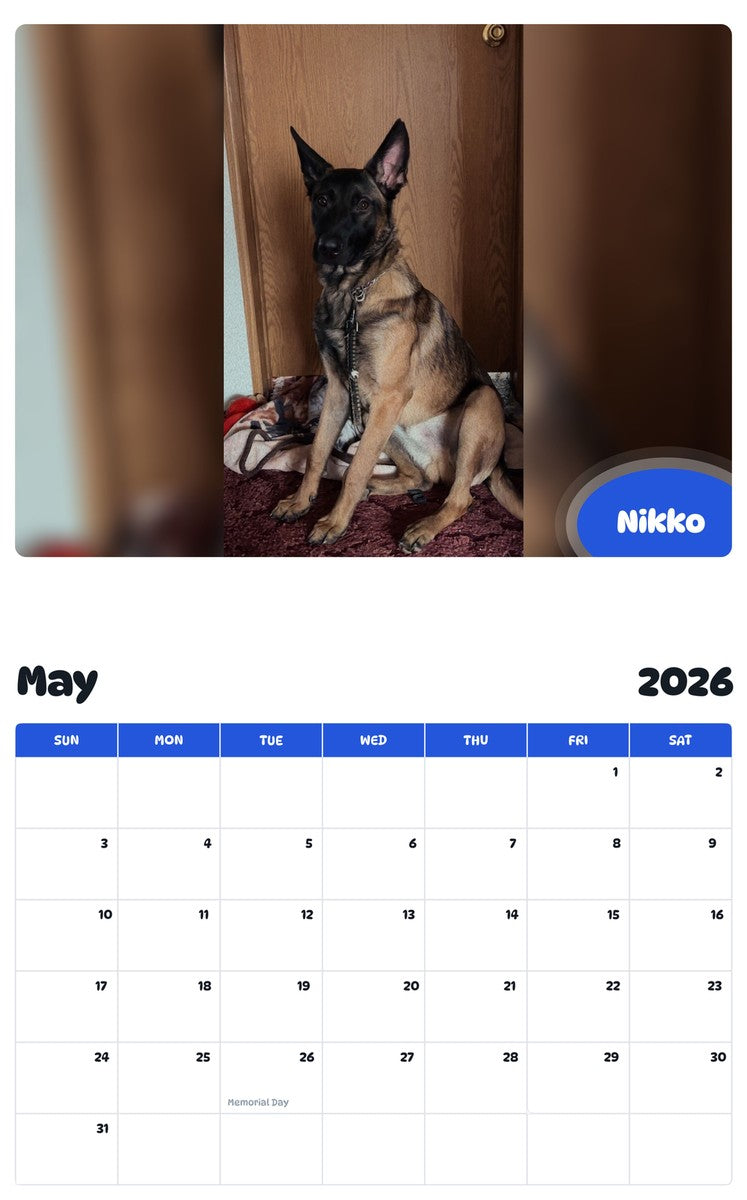 2026 - 2027 Nikko - Pawidols Pet Calendar