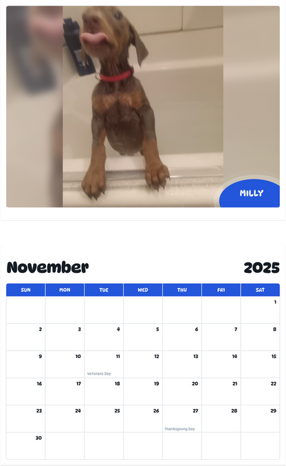 July 2025 - June 2026 Milly - Pawidols Pet Calendar