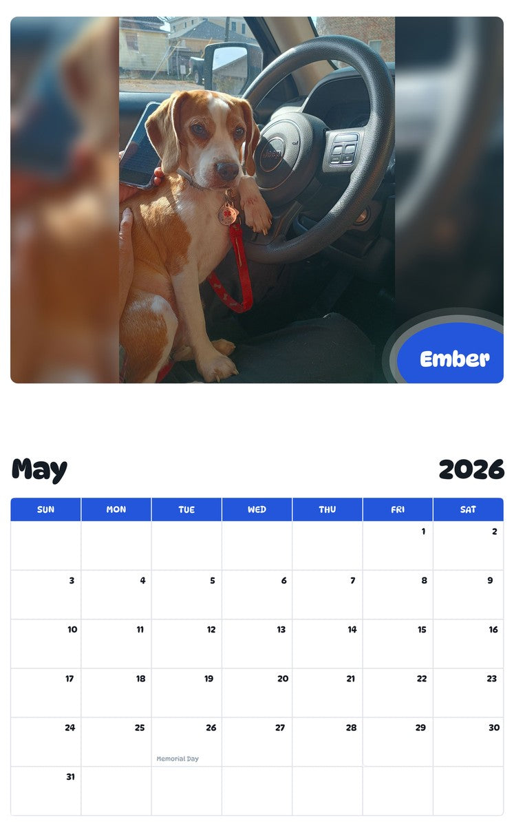 2026 - 2027 Ember - Pawidols Pet Calendar