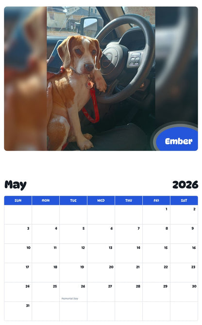2026 - 2027 Ember - Pawidols Pet Calendar