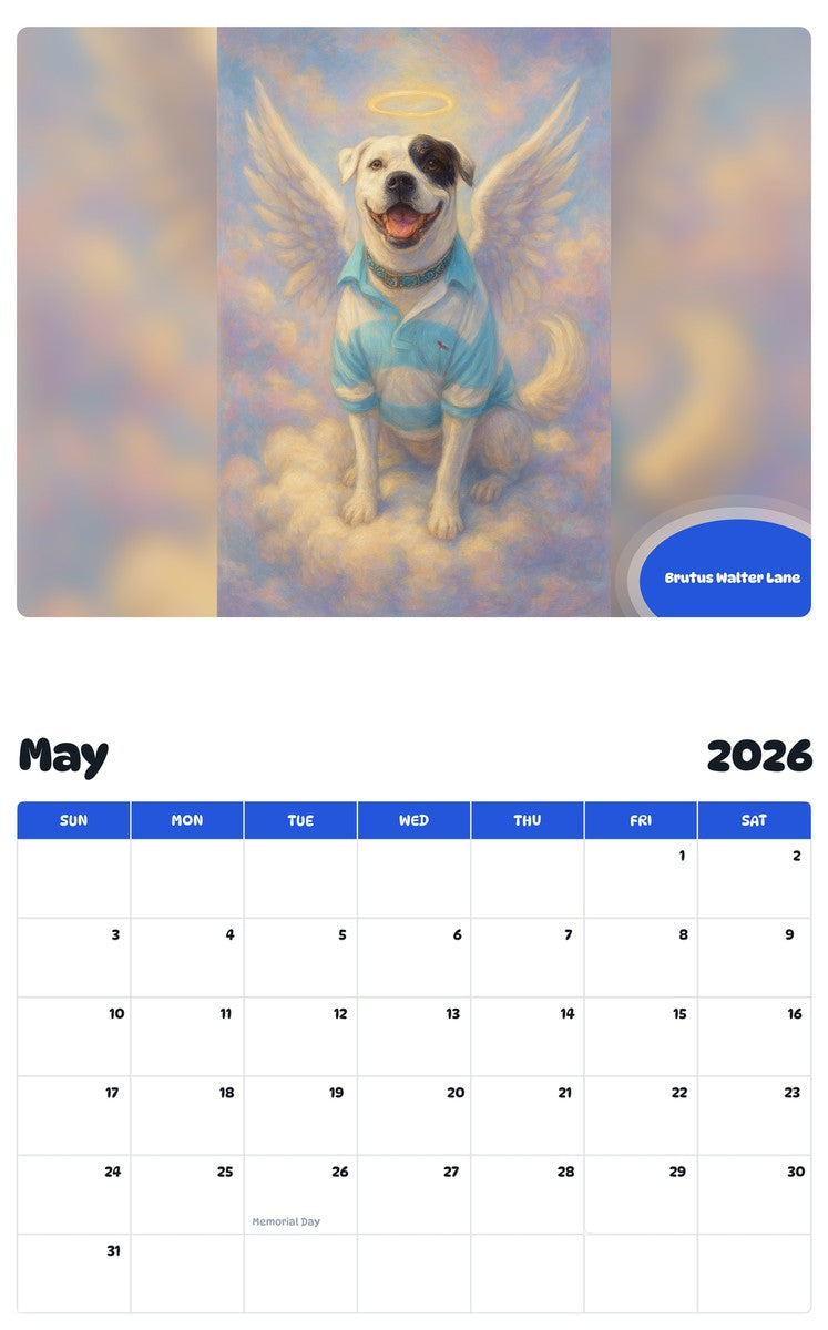 2026 - 2027 Brutus Walter Lane - Pawidols Pet Calendar
