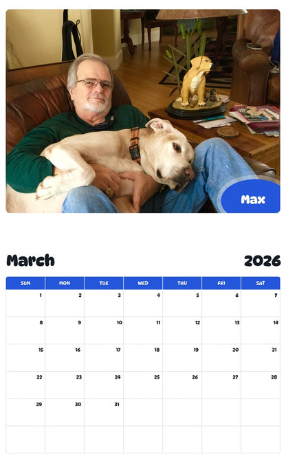 November 2025 - October 2026 Max - Pawidols Pet Calendar