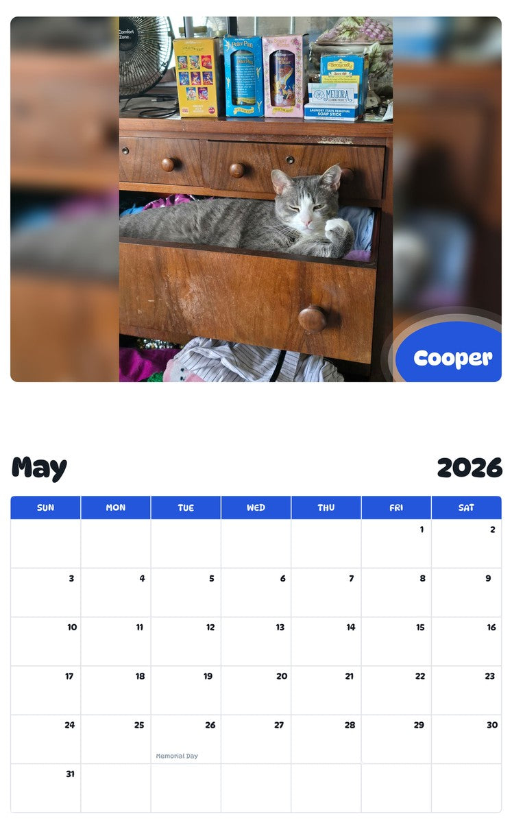 2026 - 2027 Cooper - Pawidols Pet Calendar