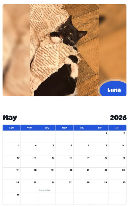 2026 - 2027 Luna - Pawidols Pet Calendar
