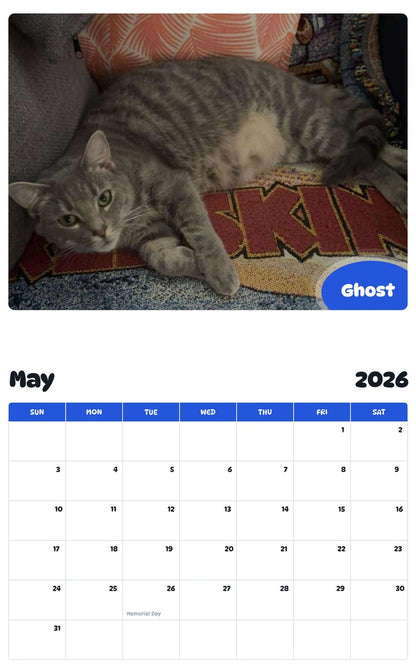 2026 - 2027 Ghost - Pawidols Pet Calendar
