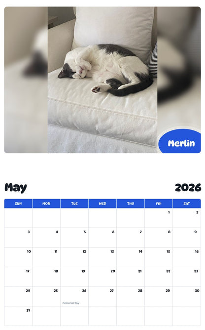 2026 - 2027 Merlin - Pawidols Pet Calendar
