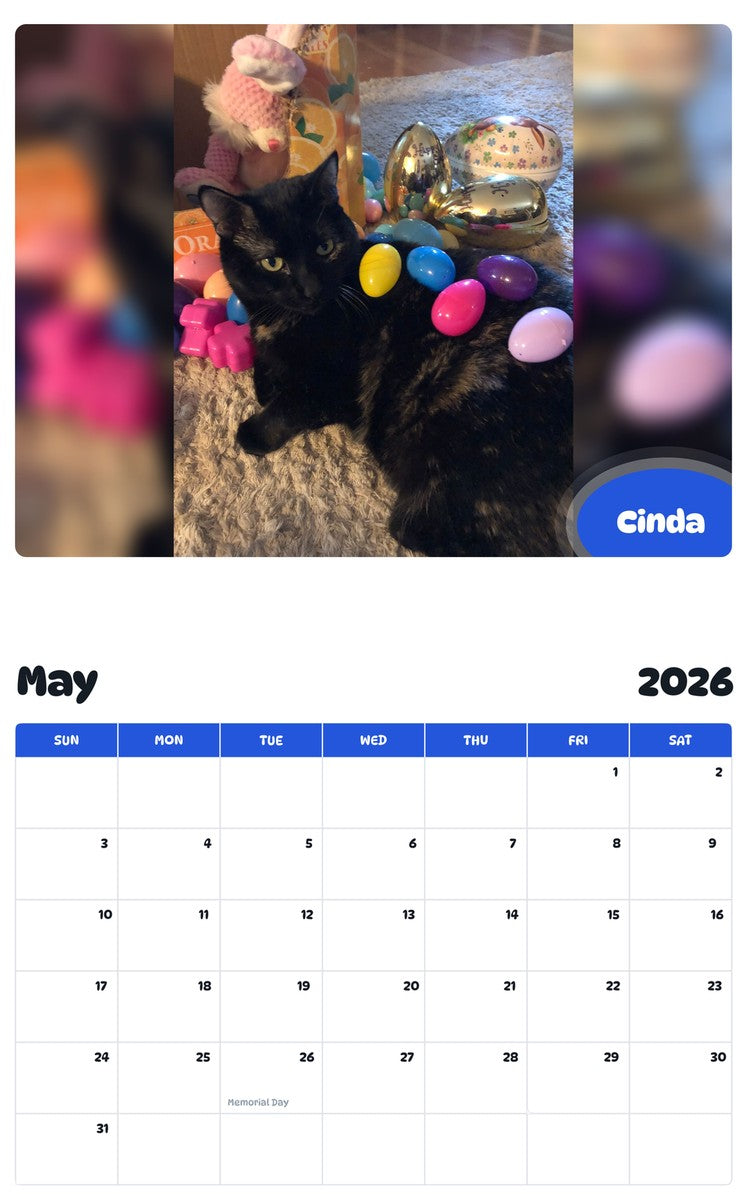 2026 - 2027 Cinda - Pawidols Pet Calendar