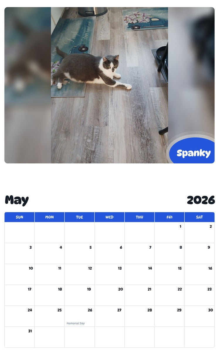 2026 - 2027 Spanky - Pawidols Pet Calendar