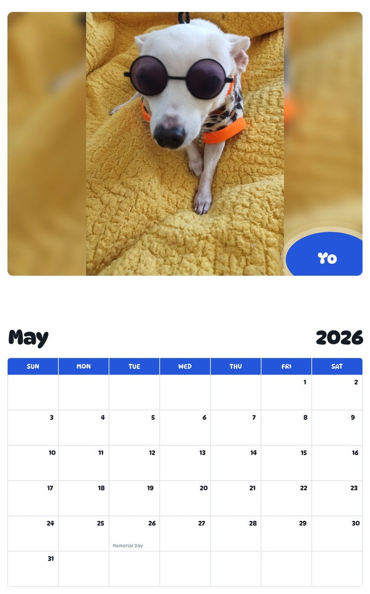 2026 - 2027 Yo - Pawidols Pet Calendar
