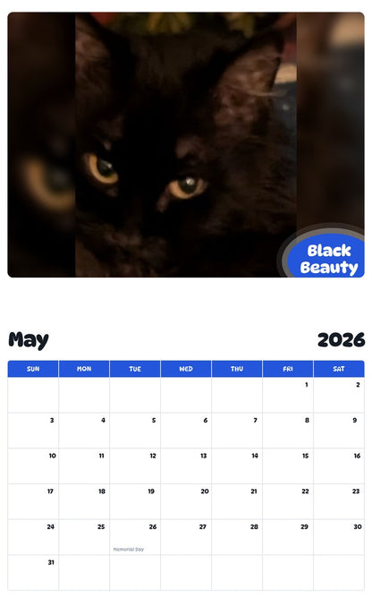 2026 - 2027 Black Beauty - Pawidols Pet Calendar