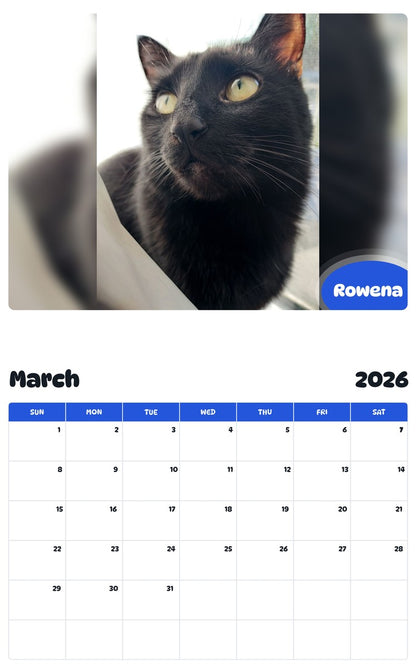 November 2025 - October 2026 Rowena - Pawidols Pet Calendar
