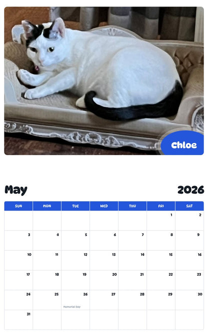 2026 - 2027 Chloe - Pawidols Pet Calendar