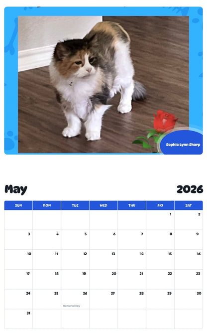 2026 - 2027 Sophie Lynn Sharp - Pawidols Pet Calendar
