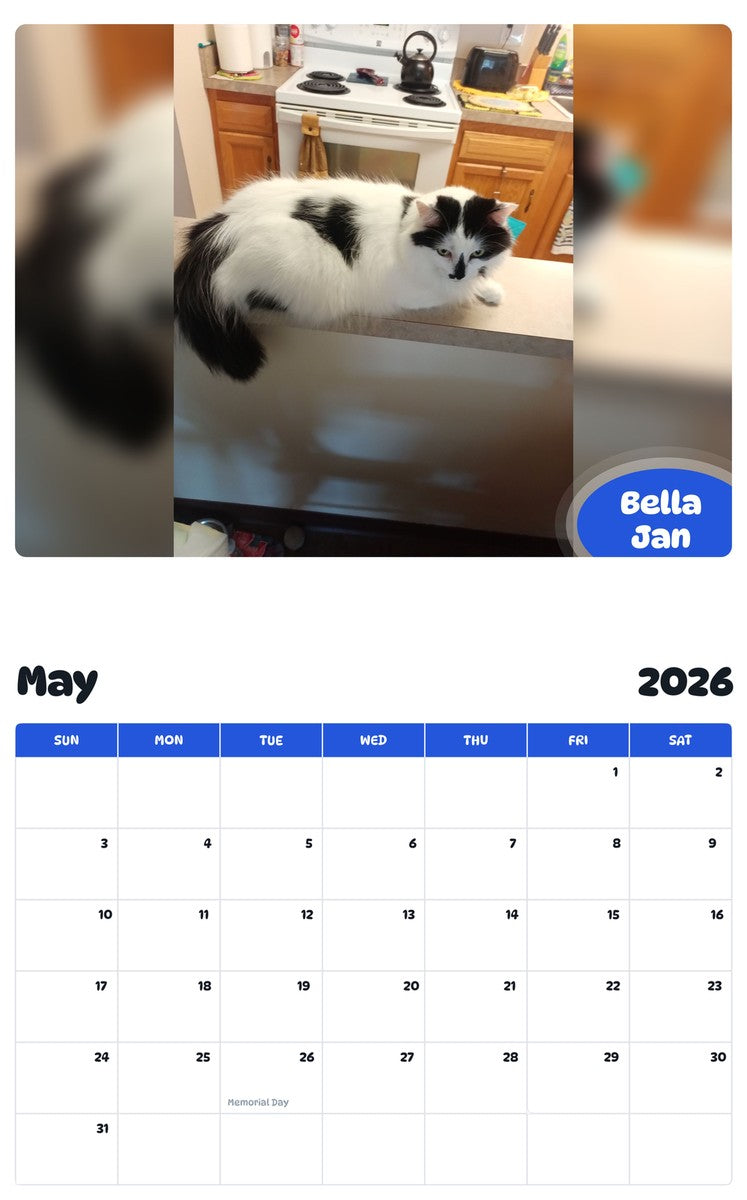 2026 - 2027 Bella Jan - Pawidols Pet Calendar