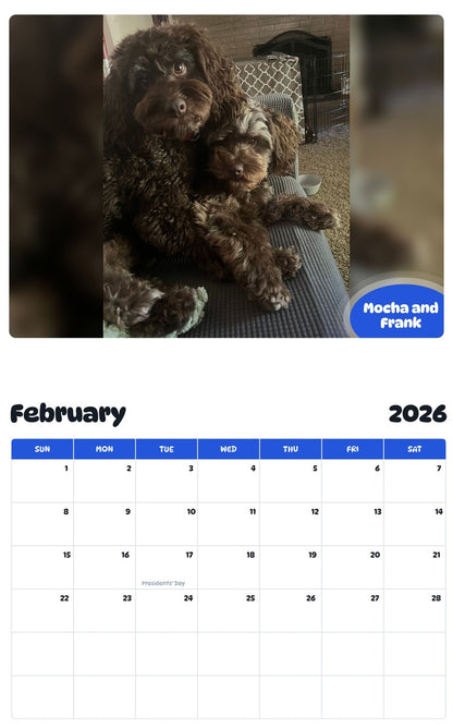 October 2025 - September 2026 Mocha and Frank - Pawidols Pet Calendar