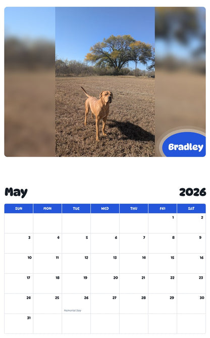 2026 - 2027 Bradley - Pawidols Pet Calendar