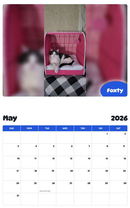 2026 - 2027 Foxty - Pawidols Pet Calendar