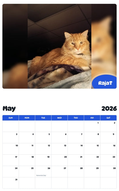 2026 - 2027 RajaT - Pawidols Pet Calendar