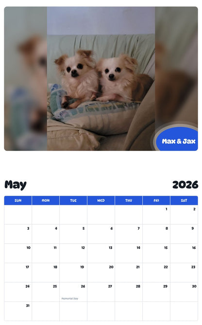 2026 - 2027 Max & Jax - Pawidols Pet Calendar