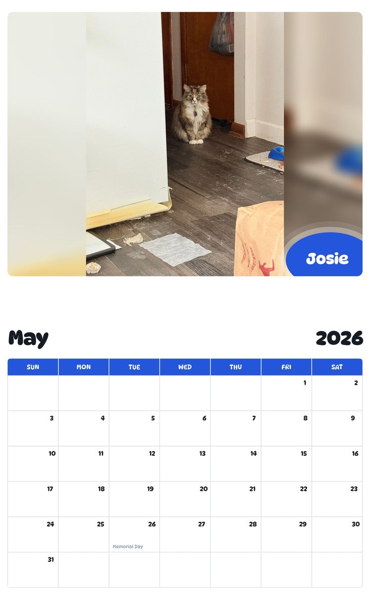 2026 - 2027 Josie - Pawidols Pet Calendar