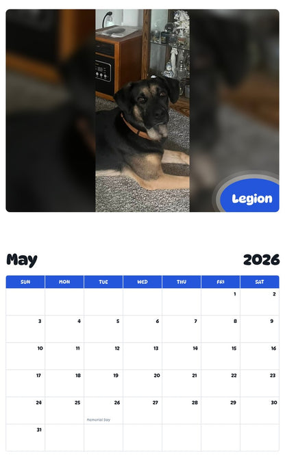 2026 - 2027 Legion - Pawidols Pet Calendar
