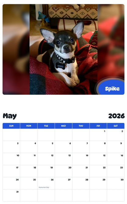 2026 - 2027 Spike - Pawidols Pet Calendar